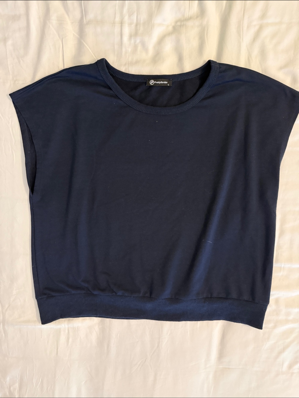 Sleeveless Navy Knit Tank Top - Unbranded